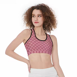 High Impact Racerback Sports Bra for Women, Skinny Fit, Removable Chest Pads, Pink Pattern, XS-3XL